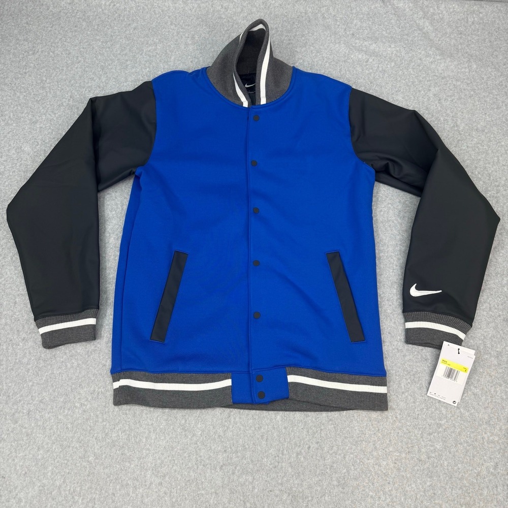 Nike Team Letterman Football Bomber Jacket Blue Men's Small DJ5971-493